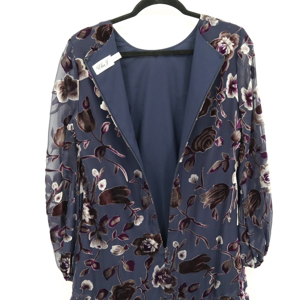 Navy Burnout Floral Dress - Picture 11 of 16